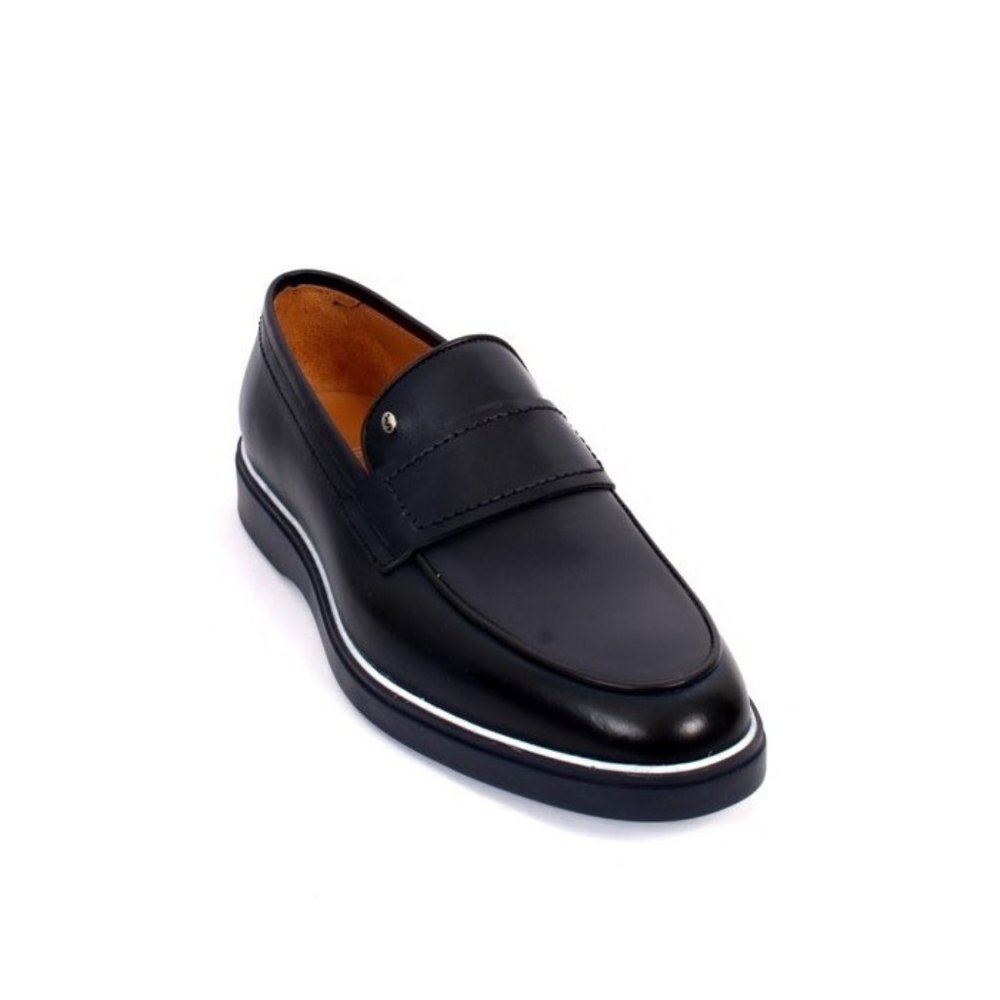 ROBERTO SERPENTINI 5613 Blue Leather Moccasins Loafers